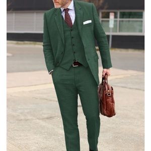 Campari green mile linen suit from StudioSuits. Never worn, tags still on.